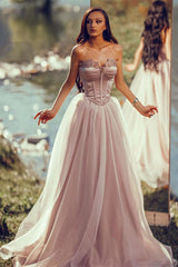 Glamorous Sweetheart A Line Mermaid Tulle Prom Dress UK With Appliques-ballbellauk