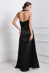 Gorgeous Bateau Ruffles Sleeveless Hi-Lo Silk like Elegant Evening Dress-ballbellauk