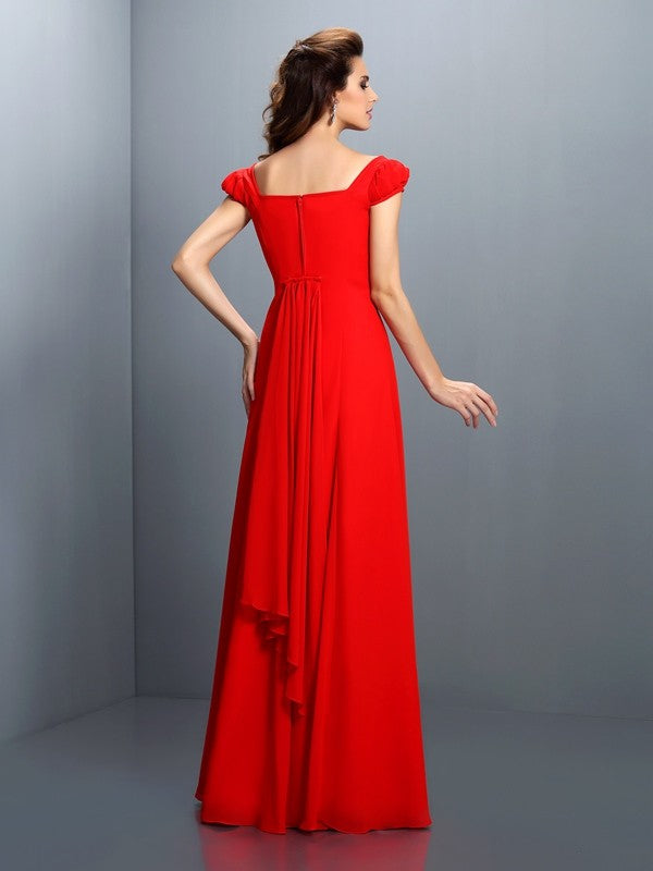 Gorgeous Bateau Short Sleeves Long Elegant Evening Dress-ballbellauk