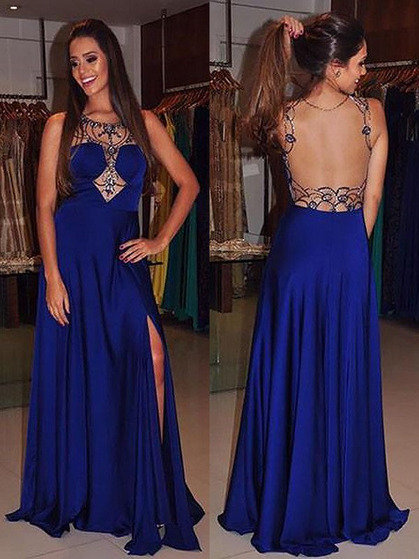 Gorgeous Bateau Sleeveless Beading Elegant Evening Dress-ballbellauk