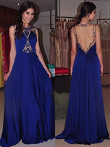 Gorgeous Bateau Sleeveless Beading Evening Dress Chiffon-ballbellauk