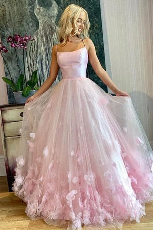 Gorgeous Bateau Tulle With Appliques Long Sleeveless Prom Dress-ballbellauk