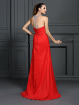 Gorgeous Beading Sleeveless Long Elastic Woven Elegant Evening Dress-ballbellauk