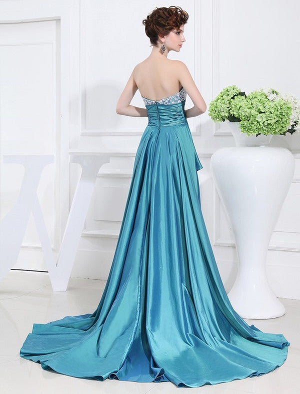 Gorgeous Beading Sweetheart Hi-Lo Sleeveless Evening Dress-ballbellauk