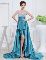 Gorgeous Beading Sweetheart Hi-Lo Sleeveless Evening Dress-ballbellauk