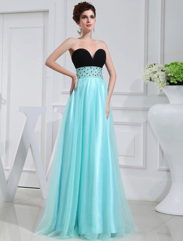 Gorgeous Beading Sweetheart Sleeveless Elastic Woven Elegant Evening Dress-ballbellauk