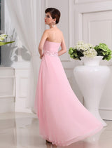 Gorgeous Beading Sweetheart Sleeveless Hi-Lo Evening Dress Chiffon-ballbellauk