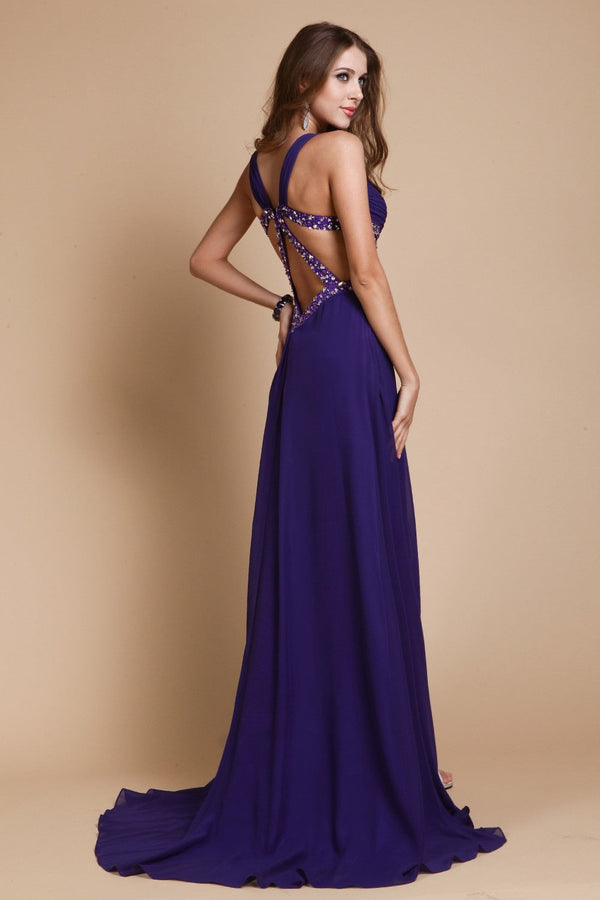 Gorgeous Beading Sweetheart Sleeveless Long Evening Dress Chiffon-ballbellauk