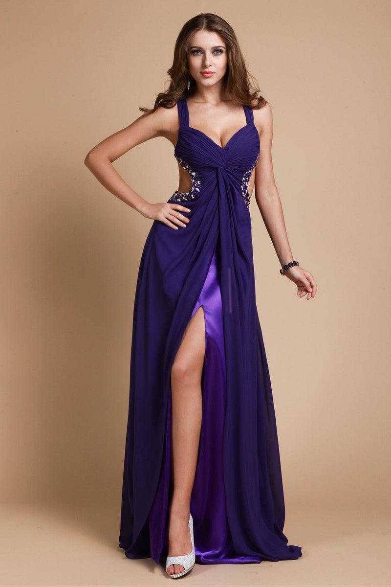 Gorgeous Beading Sweetheart Sleeveless Long Evening Dress Chiffon-ballbellauk