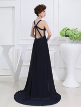 Gorgeous Beading V-neck Sleeveless Long Evening Dress Chiffon-ballbellauk