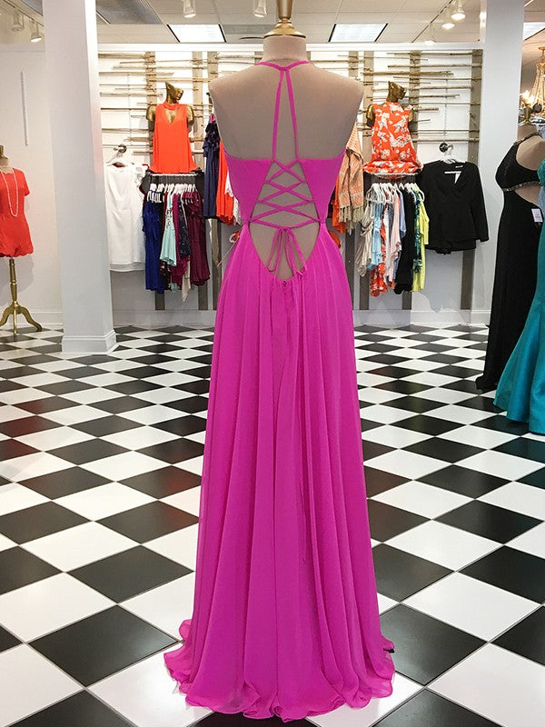 Gorgeous Chiffon Ruffles V-neck Sleeveless Prom Dress-ballbellauk