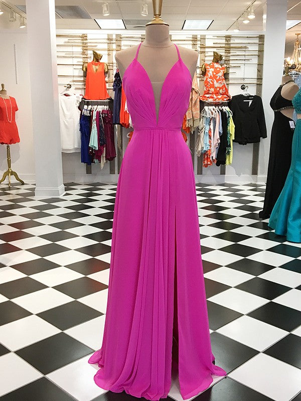 Gorgeous Chiffon Ruffles V-neck Sleeveless Prom Dress-ballbellauk