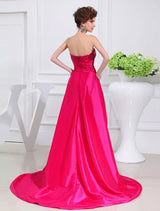 Gorgeous Hi-Lo With Appliques Strapless Sleeveless Evening Dress-ballbellauk