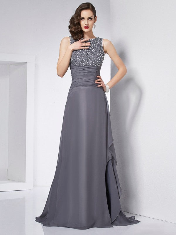 Gorgeous Jewel Beading Sleeveless Long Evening Dress Chiffon-ballbellauk