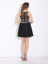 Gorgeous Jewel Beading Sleeveless Short Evening Dress Chiffon-ballbellauk