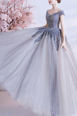 Gorgeous Off-The-Shoulder Long Prom Dress UK With Sweetheart Sequins-ballbellauk