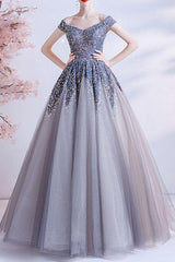 Gorgeous Off-The-Shoulder Long Prom Dress UK With Sweetheart Sequins-ballbellauk