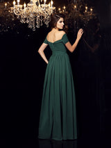 Gorgeous Off-the-Shoulder Ruched Sleeveless Long Evening Dress Chiffon-ballbellauk