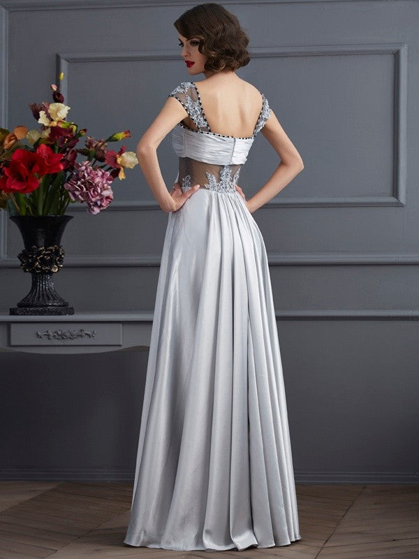 Gorgeous Off the Shoulder Sleeveless Pleats Long Elastic Woven Elegant Evening Dress-ballbellauk