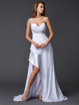 Gorgeous One-Shoulder Beading Sleeveless Long Evening Dress Chiffon-ballbellauk