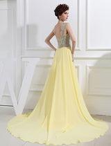 Gorgeous One-shoulder Beading With Appliquess Evening Dress Chiffon-ballbellauk