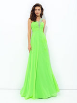 Gorgeous One-Shoulder Sleeveless Long Evening Dress Chiffon-ballbellauk