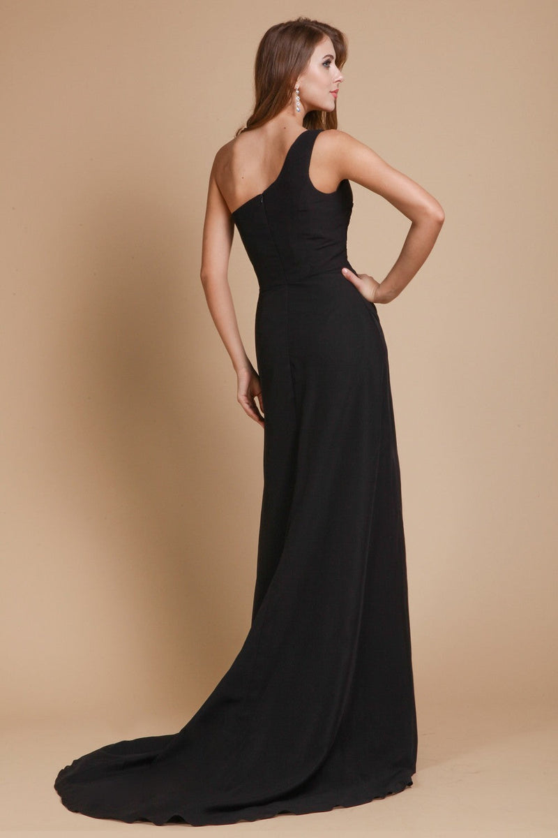 Gorgeous One-Shoulder Sleeveless Ruffles Long Evening Dress Chiffon-ballbellauk