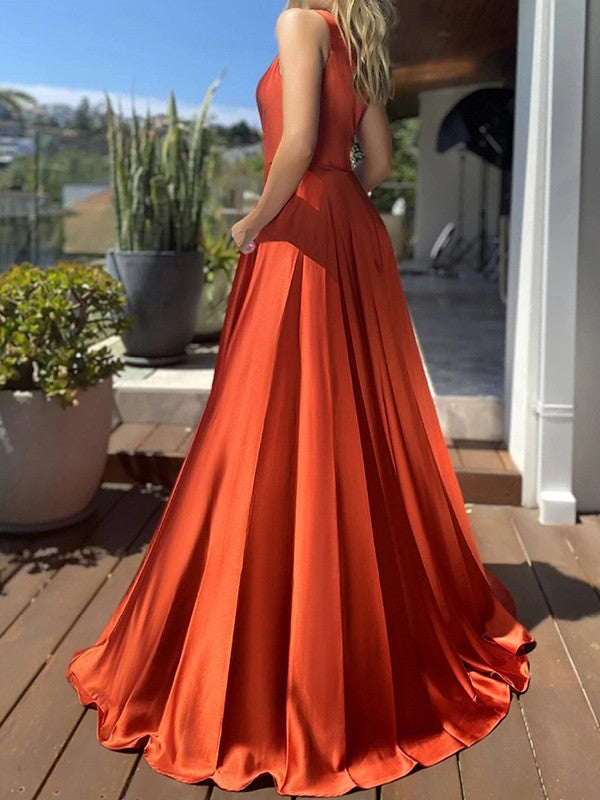 Gorgeous Ruffles One-Shoulder Sleeveless Prom Dress-ballbellauk