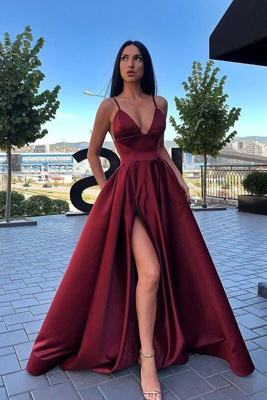 Gorgeous Ruffles Satin Sleeveless Prom Dress-ballbellauk