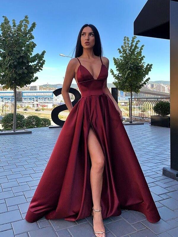 Gorgeous Ruffles Satin Sleeveless Prom Dress-ballbellauk