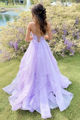 Gorgeous Ruffles V-neck Sleeveless Prom Dress-ballbellauk