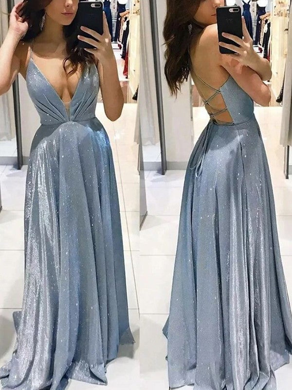 Gorgeous Ruffles V-neck Sleeveless Prom Dress-ballbellauk