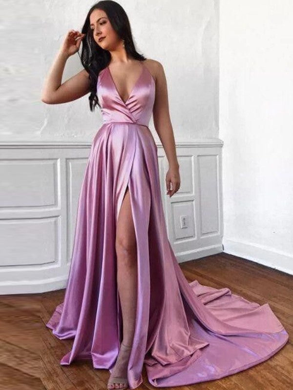 Gorgeous Ruffles V-neck Sleeveless Prom Dress-ballbellauk