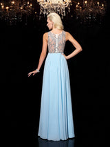 Gorgeous Scoop Beading Sleeveless Long Evening Dress Chiffon-ballbellauk