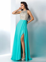 Gorgeous Scoop Beading Sleeveless Long Evening Dress Chiffon-ballbellauk