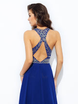 Gorgeous Scoop Beading Sleeveless Long Evening Dress Chiffon-ballbellauk