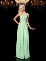 Gorgeous Scoop Beading Sleeveless Long Evening Dress Chiffon-ballbellauk