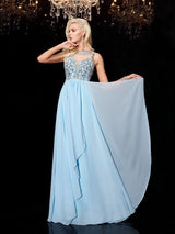 Gorgeous Scoop Beading Sleeveless Long Evening Dress Chiffon-ballbellauk