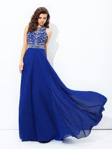 Gorgeous Scoop Beading Sleeveless Long Evening Dress Chiffon-ballbellauk