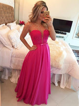 Gorgeous Scoop Short Sleeves Beading Long Evening Dress Chiffon-ballbellauk