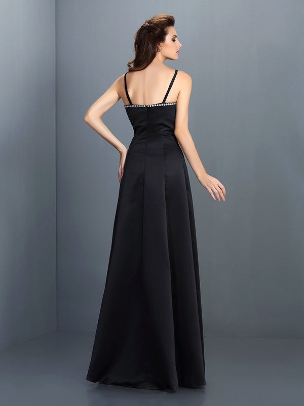 Gorgeous Spaghetti-Straps Sleeveless Long Evening Dress Chiffon-ballbellauk