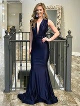 Gorgeous Spandex Ruffles V-neck Sleeveless Prom Dress-ballbellauk