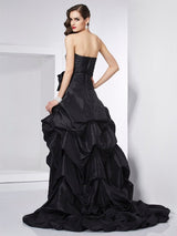 Gorgeous Strapless Beading Sleeveless Hi-Lo Evening Dress-ballbellauk