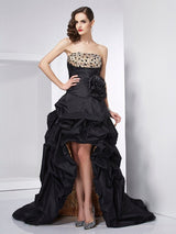 Gorgeous Strapless Beading Sleeveless Hi-Lo Evening Dress-ballbellauk