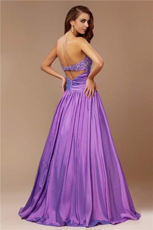 Gorgeous Strapless Beading Sleeveless Long Evening Dress-ballbellauk