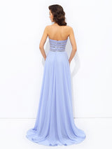 Gorgeous Strapless Beading Sleeveless Long Evening Dress Chiffon-ballbellauk