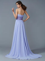 Gorgeous Strapless Beading Sleeveless Long Evening Dress Chiffon-ballbellauk