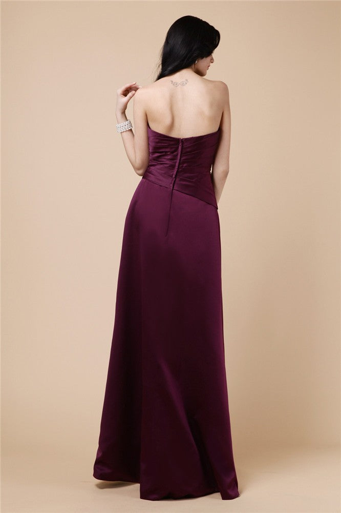 Gorgeous Strapless Beading Sleeveless Pleats Long Elegant Evening Dress-ballbellauk