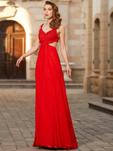 Gorgeous Straps Sleeveless Long With Appliques Evening Dress Chiffon-ballbellauk