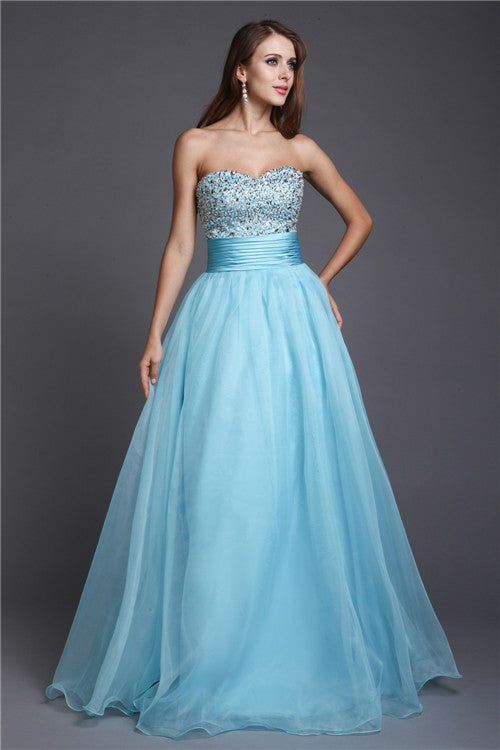 Gorgeous Sweetheart Beading Sleeveless Long Evening Dress-ballbellauk